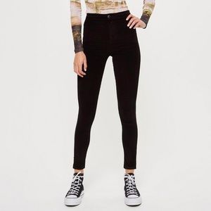 TOPSHOP Joni Black Corduroy High Waist Skinny 6